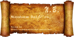 Nussbaum Balázs névjegykártya